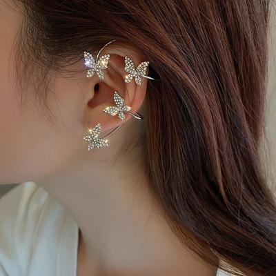 Butterfly Around Ear Earrings Adjustable Ear Cuff Earrings For Women Non-Pierced Butterfly Earrings