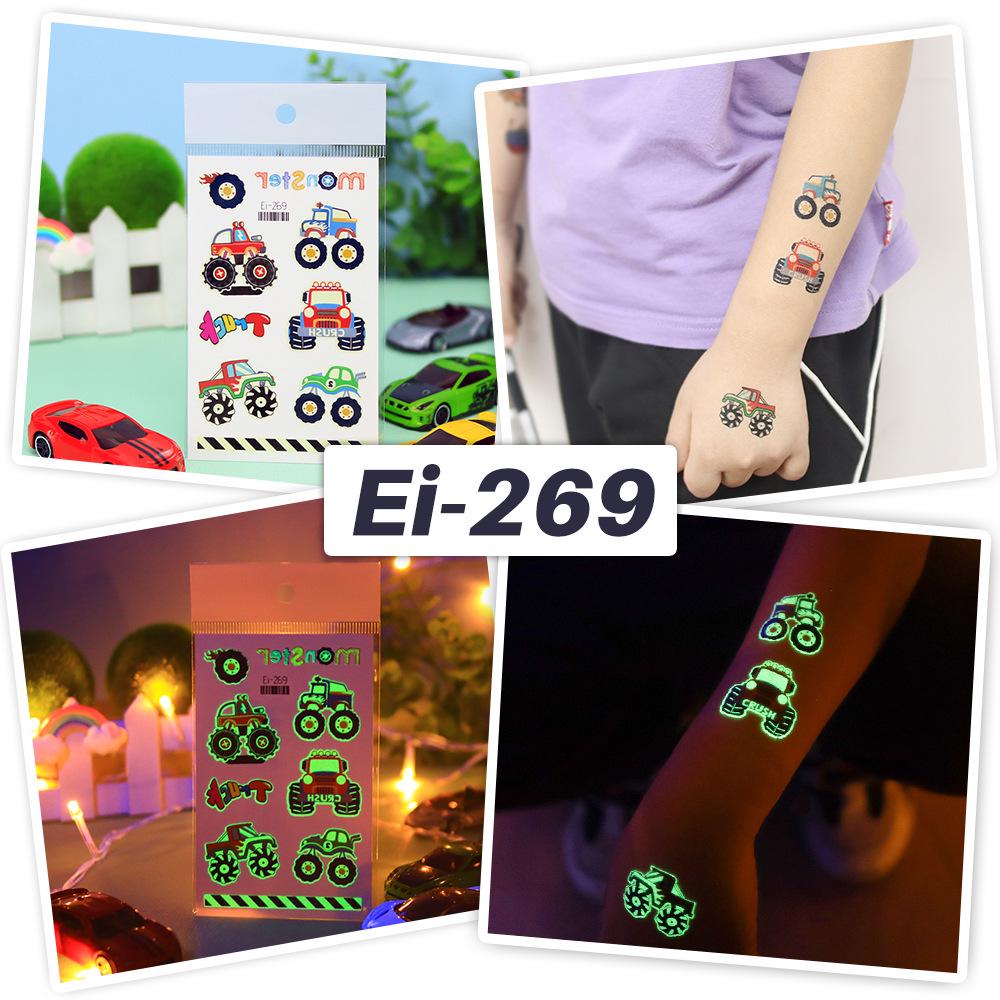 Autocolante Tatuaj Temporar Ruikalong Impermeabile Luminoase Desene Animate Trafic pentru Copii