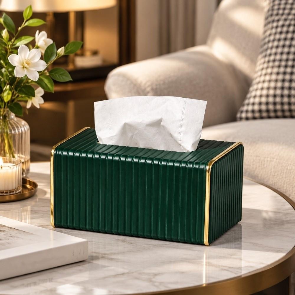 Home Decor Modern Tissue Box Luxury Elegant Leather Tissue Container Exquisite Creative Napkin Holder Bathroom