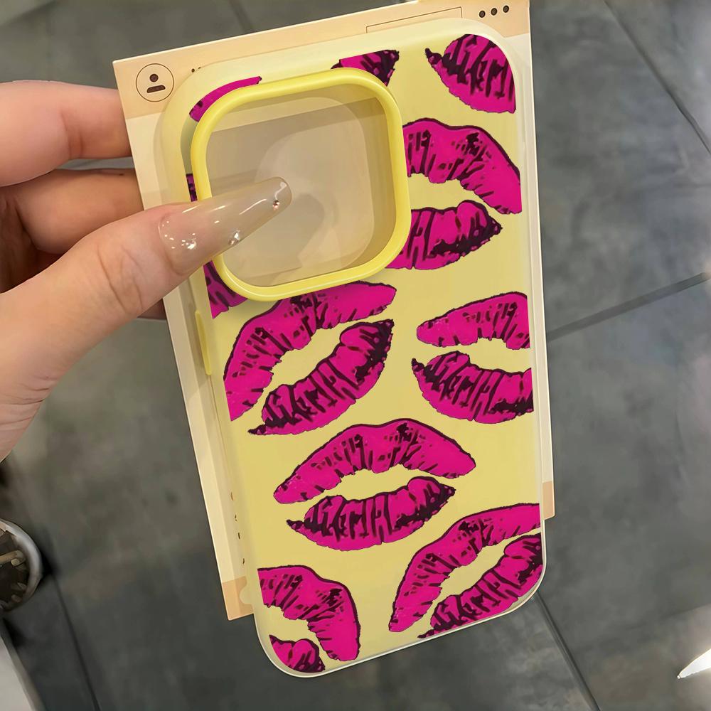 

Retro Lip Print Y2K Girl Case For 16 17 Pro Max Cases 17 11 12 13 ProMax 14 15 Plus 7 8 XS XR TPU Shockproof Coque iPhone 15 Pro Max