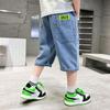 Teenage Boys Denim Shorts 4-10 Years Summer Fashion Letter Printed Soft Trousers for Kids Children Casual Pants