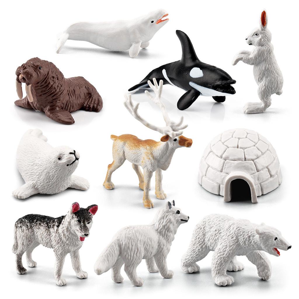 Animal Arctic Polar Bear Penguin Reindeer Whale Miniatures Pvc Model For Kids