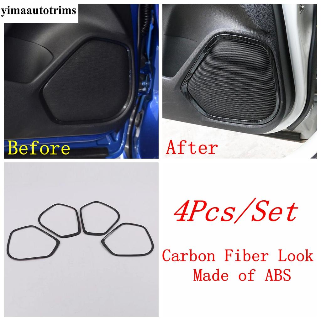 Carbon Fiber Dashboard Frame / Door Speaker / Gear Shift Panel / Window Lift Cover Trim Accessories For Honda FIT JAZZ 2014-
