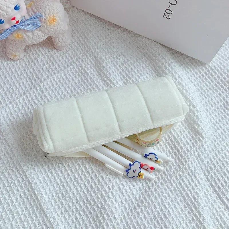

Pencil Cases for Girls Kawaii Stationery Pencil Bags Plush Pillow School Supplies Pencil Pouch Back To School белый