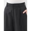 MUJI Women's Hemp Blend Twill Pleated Wide-Leg Pants