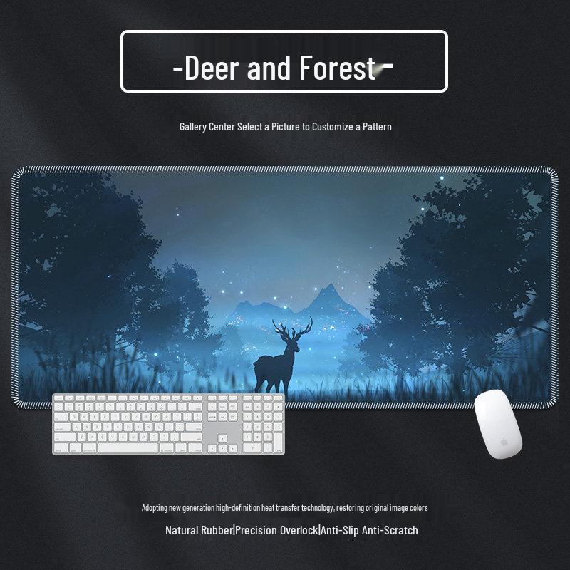 Extra Large Anime Esports Mouse Pad with Stitched Edges for Men and Women, Computer Desk Mat and Keyboard Pad