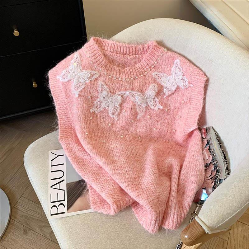 Vest for Women Cotton Autumn Winter Sleeveless Tops Knitted Sweater Vest Oversize Thickened Casual Vest