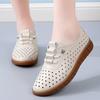 BrandNew SpringSeason and HotSeason DailyWear Flat FootPairs for Women BigSize Hollow Hole Lady FootPairs Genuine Leather White FootPairs for Women