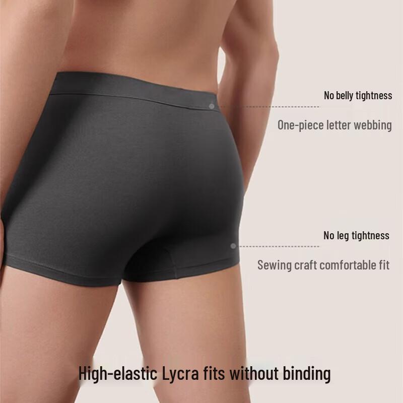 Xiang Le Mei Men's 5-Pack Pure Cotton Antibacterial Boxer Briefs