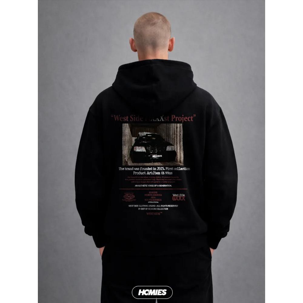 American Style Personalized Pattern Printed Men's and Women's Zipper Hoodie, Loose and Casual Zipper Sweater
