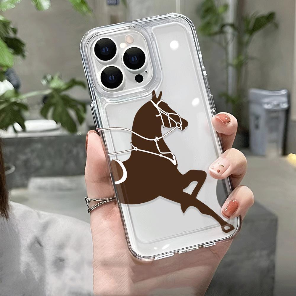 Эстетичный узор с бегущей лошадью, подходящий чехол для телефона для iPhone 17 Pro Max 16E 15 14 13 12 11 AIR XS XR XSPlus, подарок другу iPhone Air