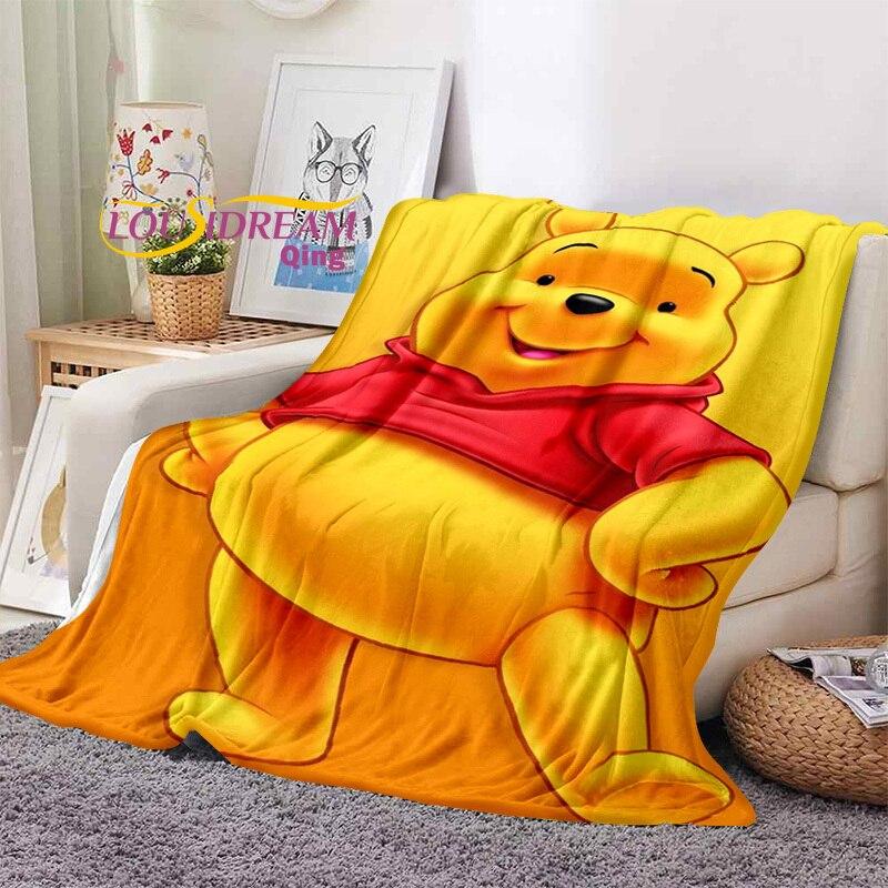 Winnie the Pooh Printed Blanket Flannel Blanket Bed Throw Soft Cartoon Printed Bedspread Bedspread Sofa Blanket