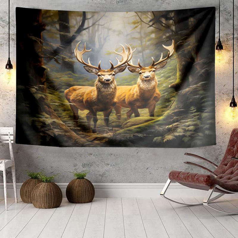Deer With Floral Crown Tapestry Room Decoration Wall Hanging for Living Room Bedroom, dormitory, Birthday and Christmas gifts