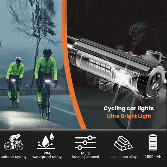 Yousheng USB Wiederaufladbares Fahrrad-Frontlicht Superhell Aluminiumlegierung Fahrrad-Frontlicht mit Mehreren Modi Wasserdichtes Fahrradlicht für Nachtfahrten
