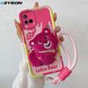 KEYSION Cute 3D Cartoon Plush Case for VIVO Y21 Y21S Y33S Y33T with Lanyard Soft Silicone Shockproof Phone Cover for VIVO T1X