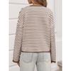 Women's Striped Contrasting Sweater for Autumn and Winter, Long Sleeved Casual Cardigan