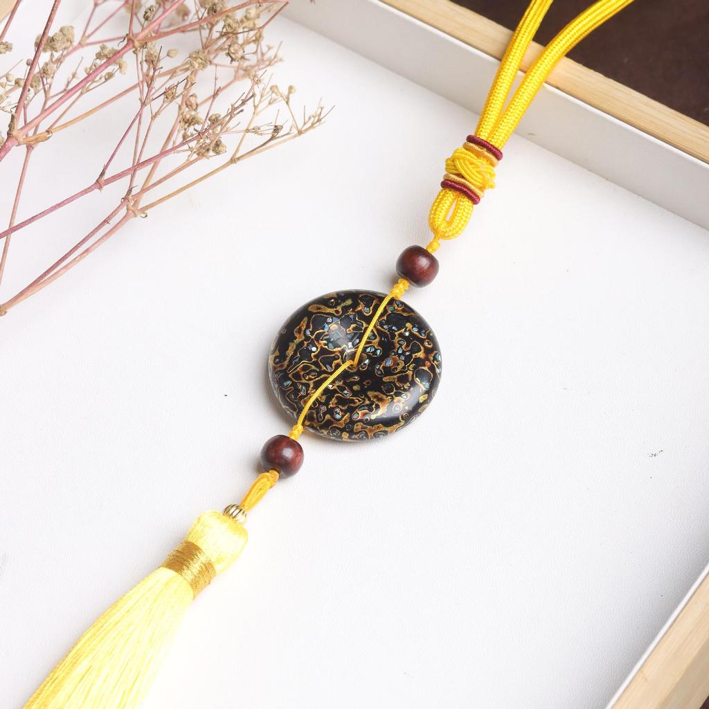 Mother-of-Pearl Lacquerware Ping'an Kou Car Tassel Pendant