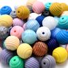 10 Stück/Los 15mm Baby-Silikonperlen Beißringe für 4-6 Monate Spiral-Lebensmittelechtes Silikon Beißring Schnuller Kette Halskette Herstellung