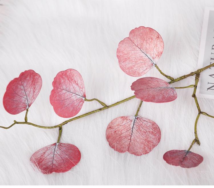 French Round Eucalyptus & Apple Leaf Simulated Plant for Wedding & Home Decor