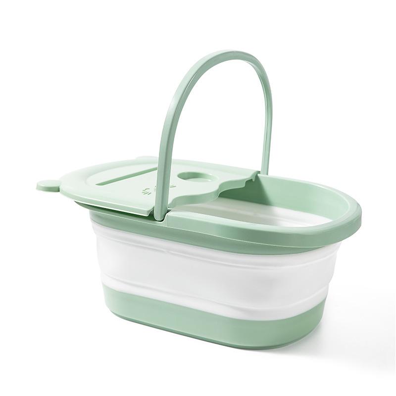 Compact Foldable Footbath with Cover - Deep Massage Foot Soak Bucket for Adults