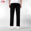 Li Ning High Street Comfortable Simple Logo Solid Color Breathable Straight Loose Versatile Knitted Sports Pants Unisex Pants Black AYKV815-1