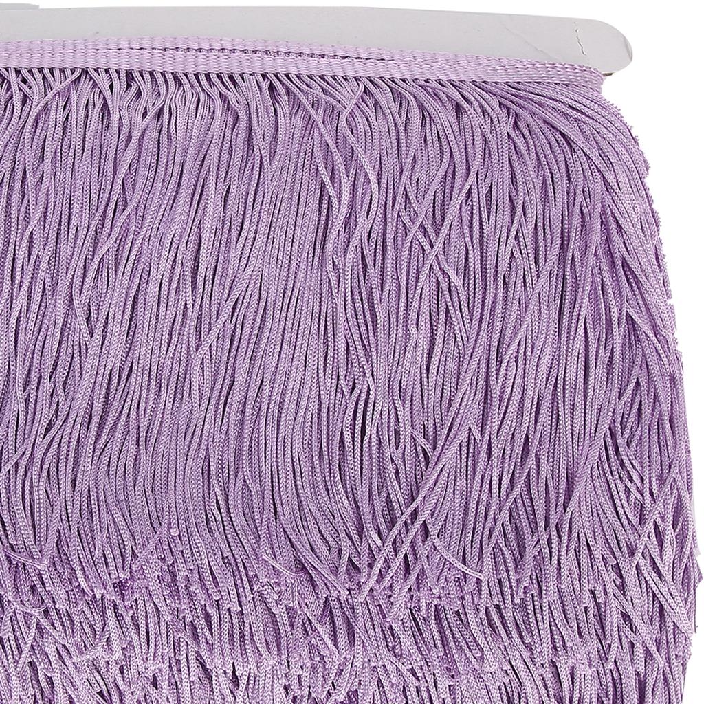 10yd 14cm Langer Fransen Latein Kleid Quasten Polyester Spitze Besatz Band Nähen Bühne DIY Vorhang Bekleidungszubehör Violett