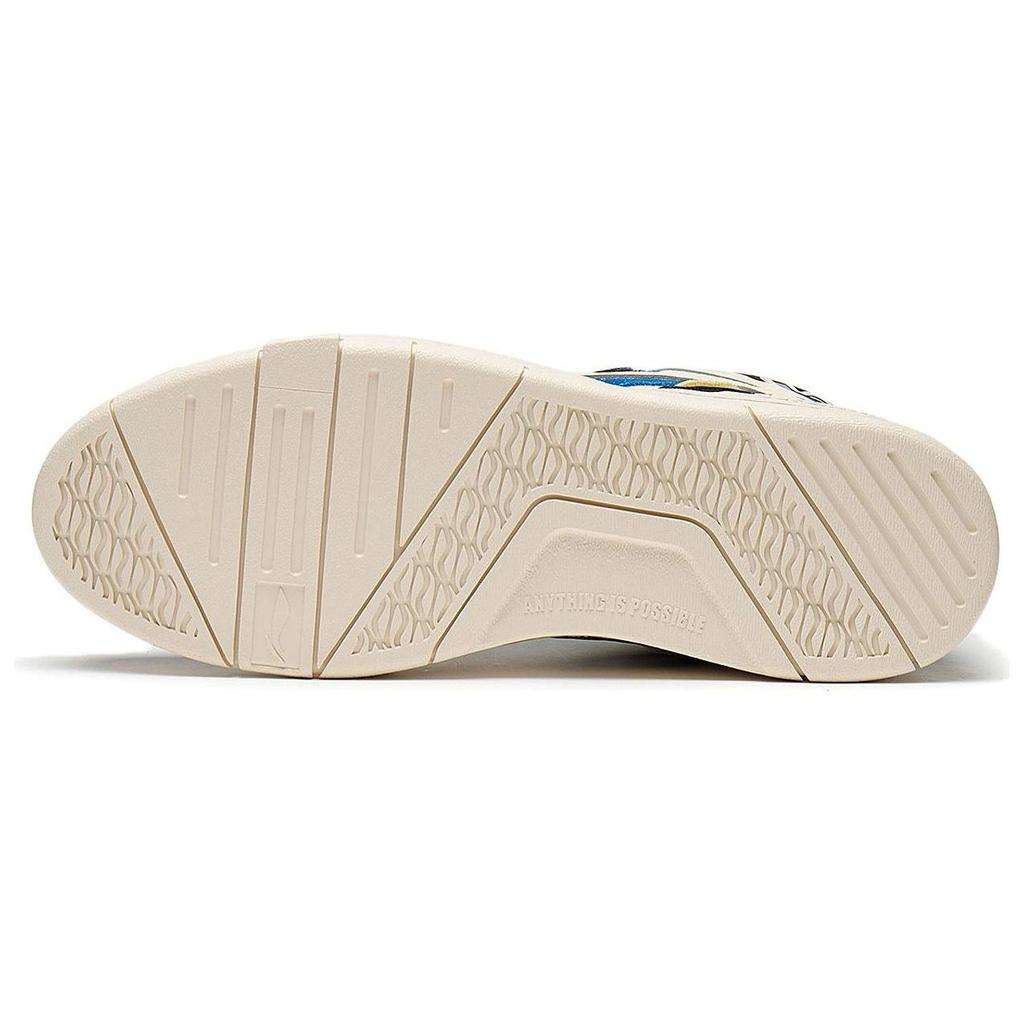 Li Ning We Wo Mid Prm Trendy Slip Resistant Durable High Top Skate Shoes Men Skate Shoes Black Blue AGCS151-2