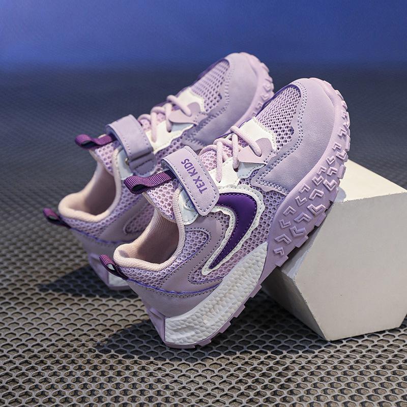 Summer new middle-aged and older children's large mesh breathable thin sports shoes, the same for men and women, sports and leisure Velcro classmates