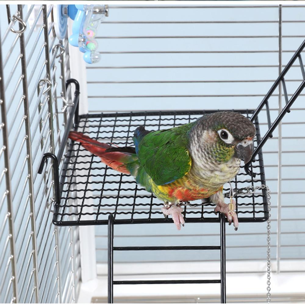 Multi-Level Bird Cage Platform Durable Climbing Ladder Interactive Parrot Station Indoor