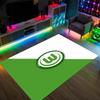 VfL Wolfsburg FC Design Kristall Samt Teppich Gemütlich Nicht?Rutschfester Teppich mit Aufdruck für Schlafzimmer Wohnzimmer Eingang