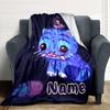 Custom Name Blue Tiger Hat Party Blanket For Couch Bed Plush Cozy Fuzzy Blanket Super Soft Warm Blankets For Fall And Winter 0916193