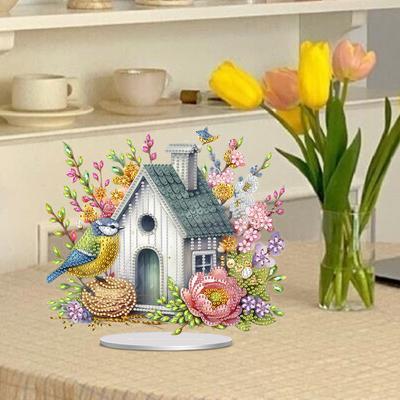 Acrylic Special Shape Angel Table Top Diamond Painting Ornament Kits 5D DIY Diamond Art Tabletop Decorations for Adults Beginner