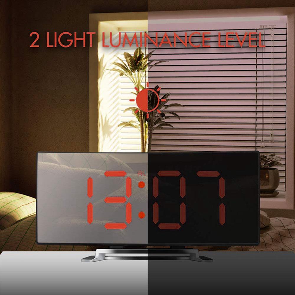 Ceas Deșteptător Digital LED Curbat Ceas Digital Electronic de Birou Decor Dormitor Ceas de Masă Ceas Deșteptător de Noptieră