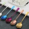 1 Pcs Stainless Steel Coffee Spoon Teaspoons Ice Cream Scoops Sugar Dessert Rainbow Tableware Kitchen Tool Accessories