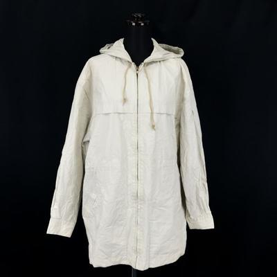 90. roky Japonsko NEW YORKER Dlhý bavlnený parkas Dámsky L Béžová Prešívaná podšívka(POUŽITÉ)