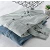 Vår Höst Långärmad Denimskjorta för Man Daglig Casual Ljusblå Jeans Herrtoppar Ren Bomullsskjorta Slim Fit Ungdom Enkel Stil Herrkläder