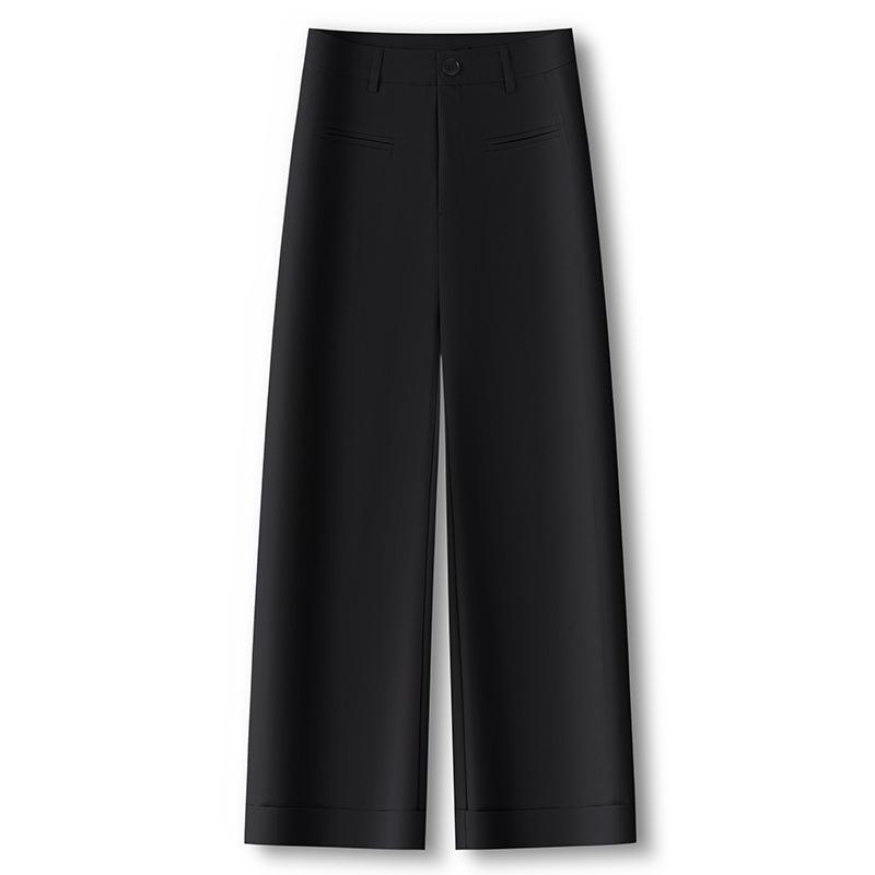 

Women s Beige High Waist Wide Leg Cropped Pants - Slimming, Casual, Loose Fit, Spring/Summer 2025 Collection L чёрный