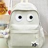 Schoolbag big eyes corduroy backpack high value women's backpack student schoolbag casual backpack large capacity backpack