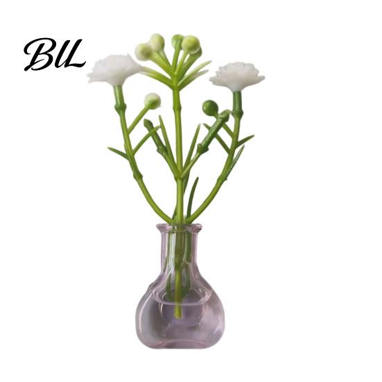Space-saving Plant Container 1/8/10Pcs Vertical Greenery Vase Magnetic Mini Clear Glass Propagation Planter with Faux Flowers Dorm Room Decor Office