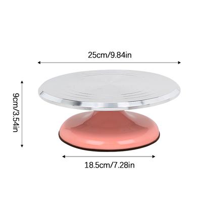 Cake Turntable Revolving Cake Stand Aluminum Alloy 10/12 Inch Silent Bearing Rounded Edges For Home For Cake Decorating Supplies