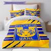 Tigres UANL Muster Bettwäsche-Set Bettbezug Kissenbezug Heimdekoration Geschenk (1 Bettbezug + 2 Kissenbezüge, ohne Füllung)