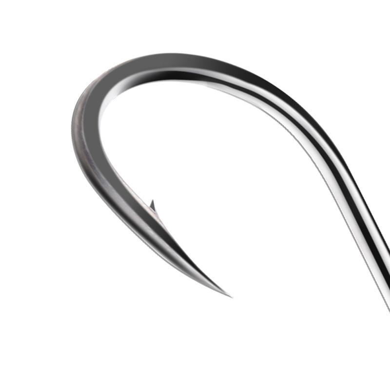 FTK High Carbon Steel Single Fishing Hook, Barbed Sharp Point, Strong Tensile Resistance for Saltwater 100Pcs