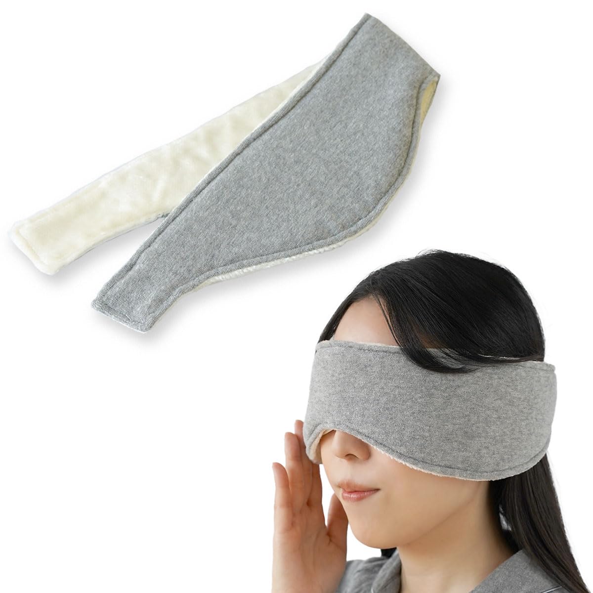 

Шелковая маска для глаз с согревающими уши согревающими шелковыми вставками 7696 [Kinuya] 100% подкладка, уши, боа, тепло, лента, серебро,