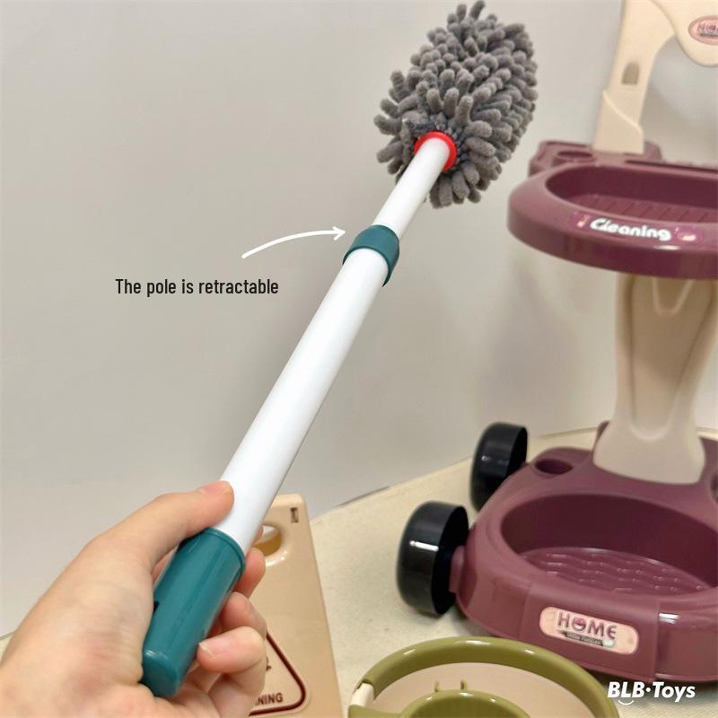 Kids' Cleaning Trolley Set: Pretend Play Hygiene Tools for Boys & Girls