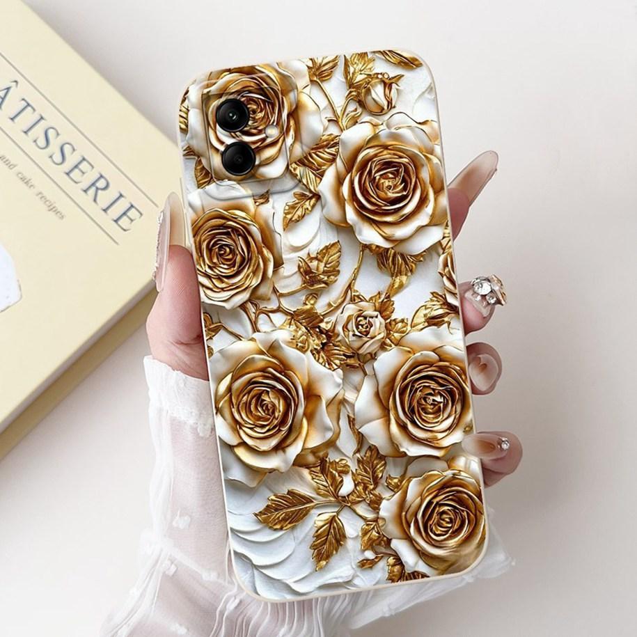 Shockproof Cover For Samsung Galaxy A05 A05s M05 Case New Fashion Flower Soft Silicone Phone Shell For Samsung A05 SM-A055F Capa