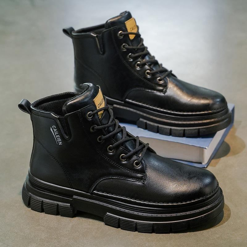 Men's shoes high-top Martin boots men's British retro tooling shoes platform non-slip outdoor casual short boots leather shoes