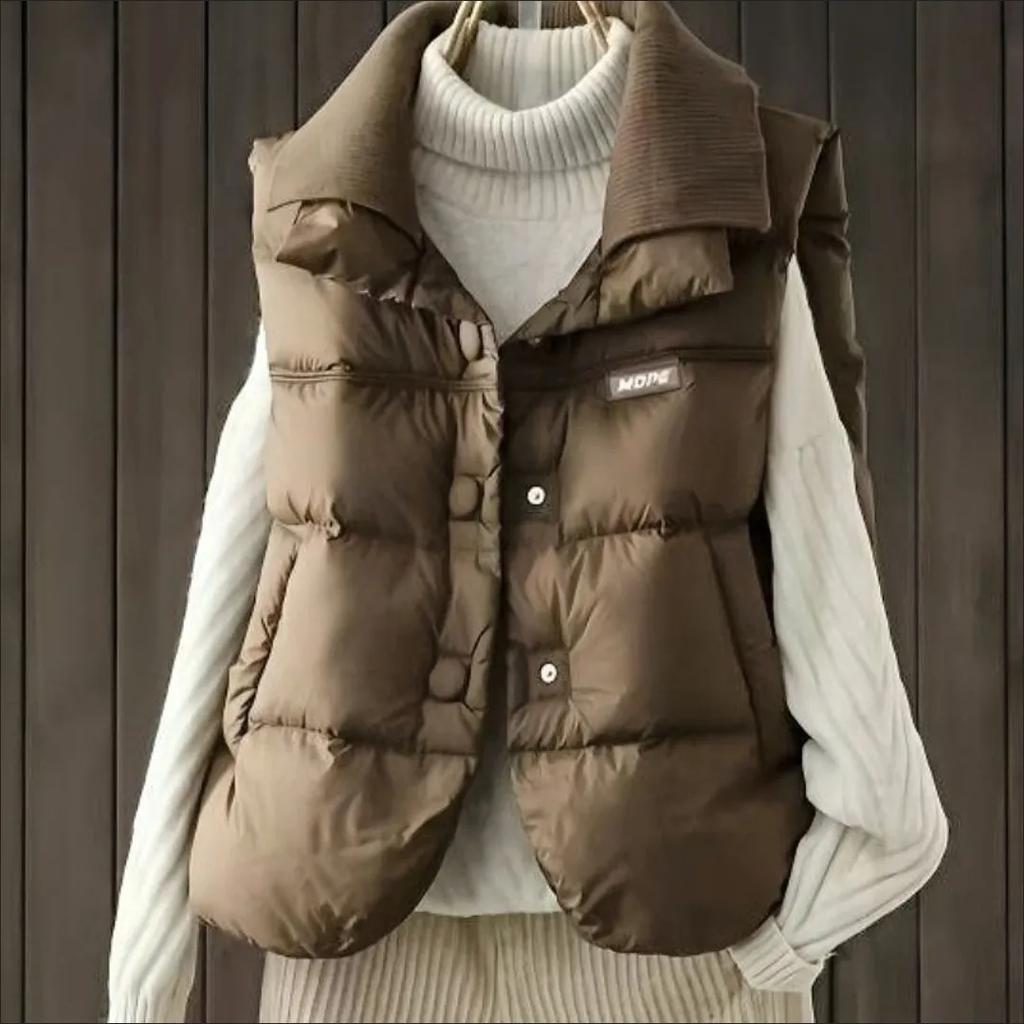 Gilet d'hiver surdimensionné pour femme, Veste sans manches en coton épais, Grande taille, Manteau chaud