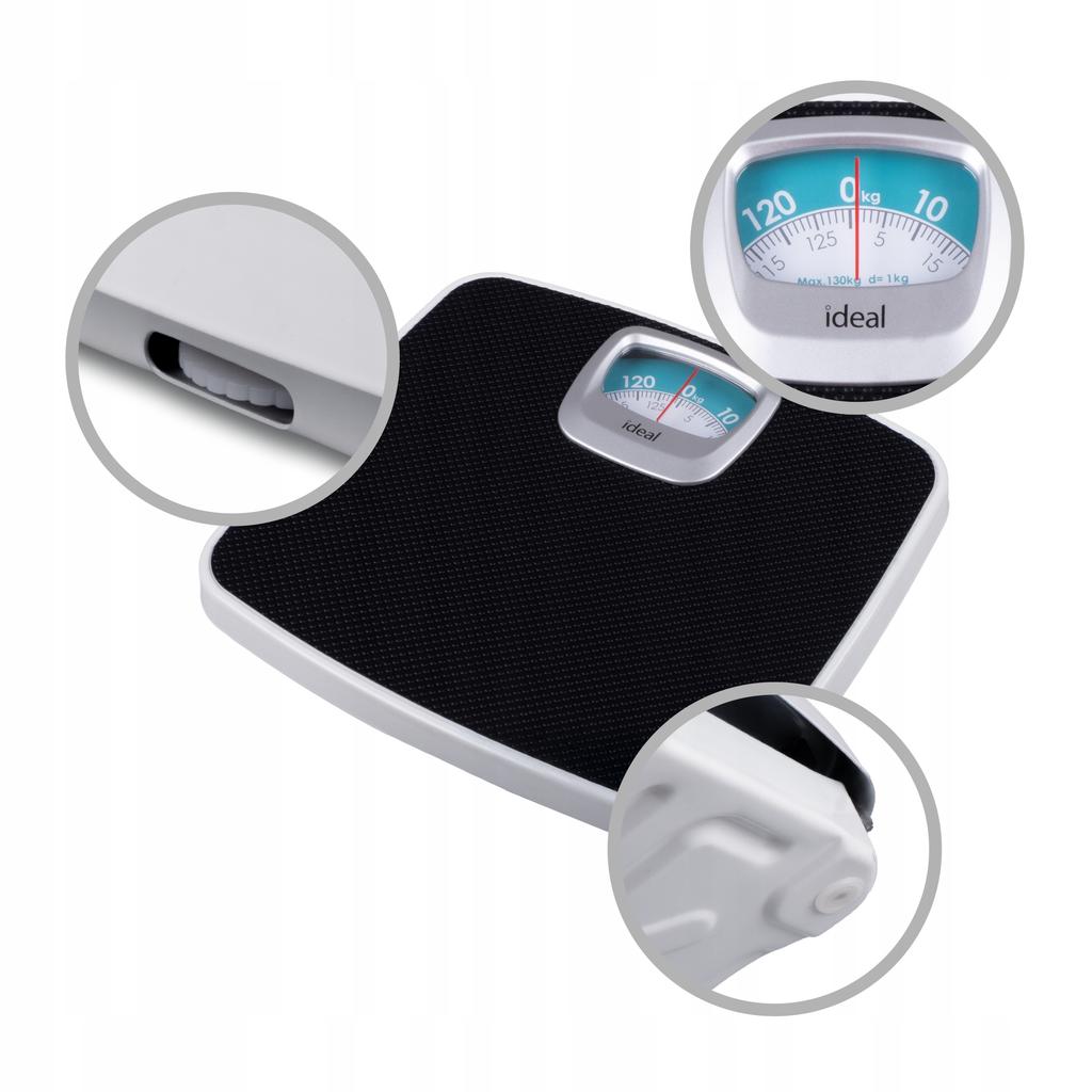 Classic Analog Mechanical Bathroom Scale Up To 130Kg Iz9202 Black