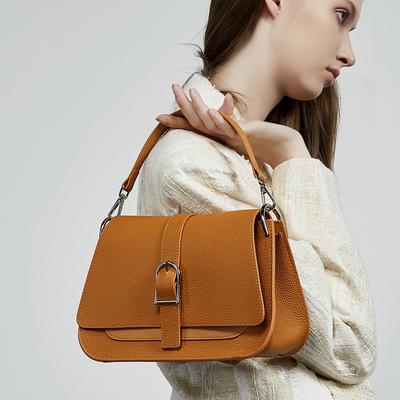 New Genuine Leather Women's Bag Mother Bag Women's Commuting Simple Handbag Crossbody Bag Saddle Bag