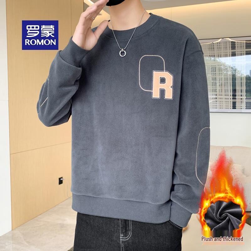 

Romon Men s Fleece-Lined Winter Sweatshirt L